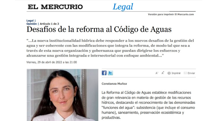 Desafíos de la reforma al Código de Aguas