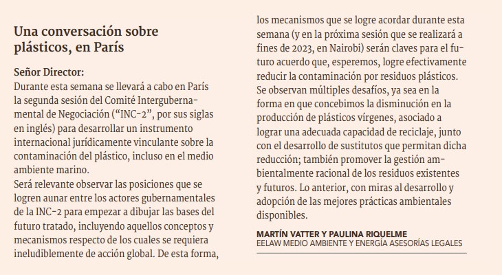 Una conversación sobre plásticos, en París