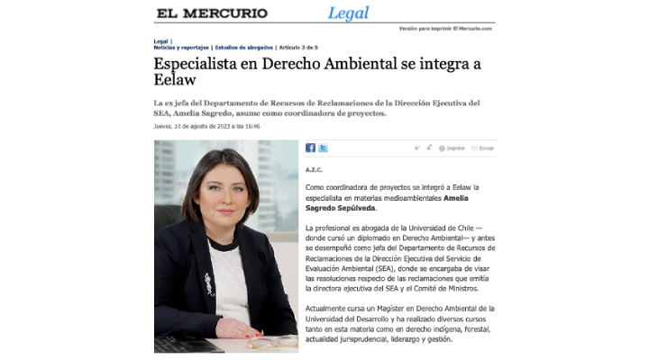 Especialista en Derecho Ambiental se integra a Eelaw