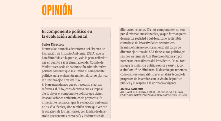 El componente político en la evaluación ambiental